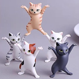 5-PCS Funny Cat Pen Holder - Dance Cat Figure Cat, Toy Gift for Kids, Cute Headphone Stand, Playful Desk Decor and Organizing Solution! Cute Desk Accessories for Office Decor, for Home Office Décor