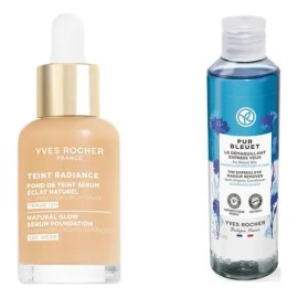 Kit Radiance: Base De Maquillaje Sérum Neutro 025 12h + Desmaquillante Bifásico Expréss Ojos
