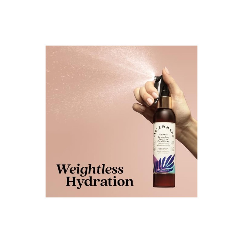 Fable & Mane Detangling Leave-In Conditioner, with UV Heat Protection