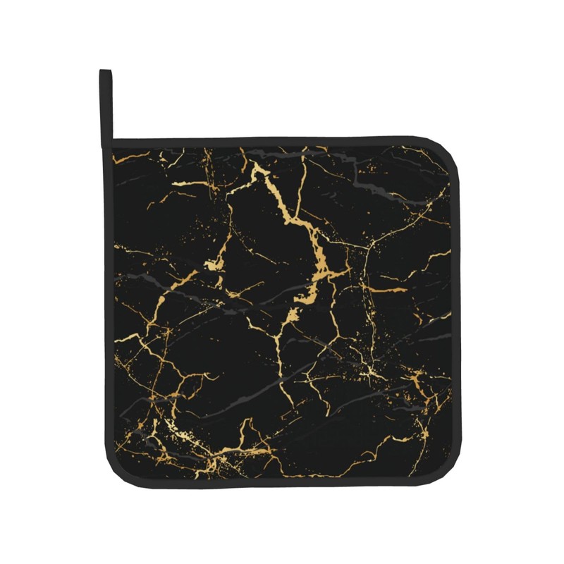 Lukbfall Black Marble Texture Oven Mitts and Pot Holders 2