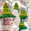 BASEMMAHER Christmas Tree Hats Glitter Tinsel Santa Hat Five-pointed Star