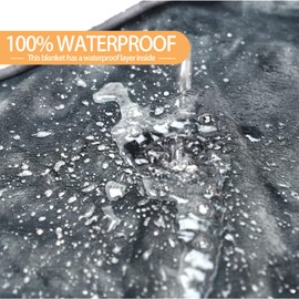 Minojuye Dog Waterproof Blanket 3-Layer Flannel and Sherpa Pet Large Dogs Blanket for Bed Couch Sofa