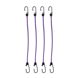 INFINAUTO Bungee Cords with Hooks 50cm Motorcycle Trailer Trucks Cargo Adjustable Bungee Cords with Metal Buckle Purple 4pcs