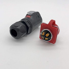 CNLINKO 4 Pin Power Industrial Circular Connector, Male Plug & Female Panel Mount Receptacles Socket Jack, Outdoor Waterproof IP67, AC DC, Heavy Duty
