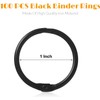 LOUZAGO 50 Pack 1 Inch Binder Rings, Black Book Rings