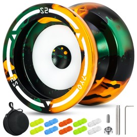 S2 Professional Yoyo for Kids 8-12, Metal Yo Yo Responsive Yoyo for Beginners, Dual Purpose Yo-yo with Unresponsive Bearing for Advanced+ 10 Yoyo Strings+ Storage Bag