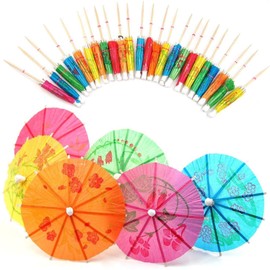 Cocktail Decoration, Paper Drink Parasols, 50 Pieces, 10 cm Drinks Parasols for Bar Decoration, Cocktail Accessories, Drinking Fruits, Food, Wine Party, Multicoloured
