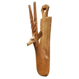 Stoneage Arts Exotic African Animals Majestic Wall Décor Hand Carved Native Wood Sculpture African Safari Decorative Accent An Awesome Gifting Idea. Ready To Hang Plaque (12 Inch, Antelope12)