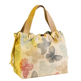 CALLPIONEER Lunch Bag for Women Reusable Insulated Lunch Tote Bag with Beige Butterfly Cinch Closure Cromwell Bag for Work Outdoors Travel Picnic