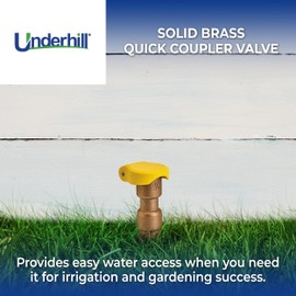 Underhill Quick Coupler Valve, Single Slot 3/4-Inch FPT Inlet, Sprinkler Garden Irrigation System, Solid Brass, High Visibility Rubber Cover, QV-075R