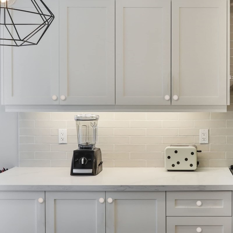 Amerdeco 10 Pack Brushed Satin Nickel Cabinet Knobs Single Hole