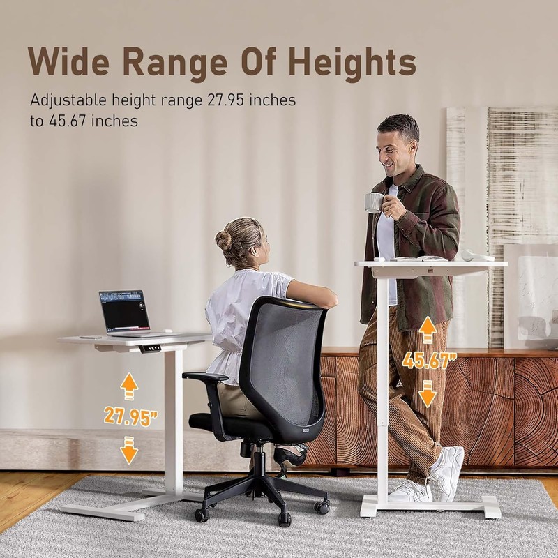 24"x16" Electric Overbed Table, Height Adjustable Rolling Desk