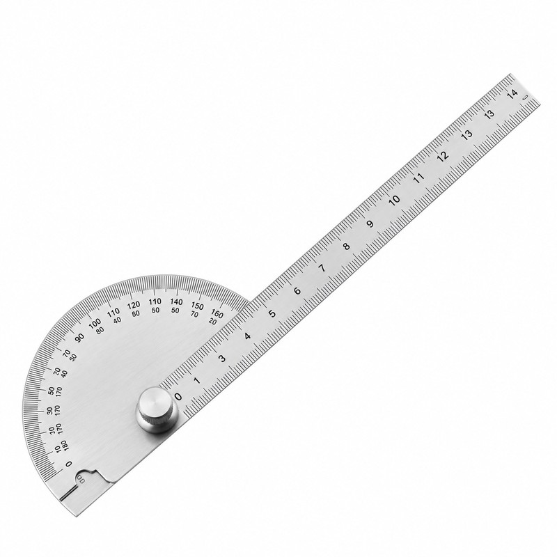 180° Angle Finder for Woodworking – 14cm Adjustable Protractor Ruler
