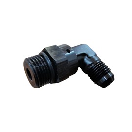 Tepilauda 6AN Male Flare to 8AN -8 ORB O-ring Boss 90 Degree Swivel Fitting Adapter Aluminum Black