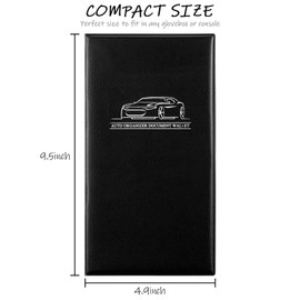 4 Pcs Car Registration and Insurance Card Holder, Automobile Essential Documents Wallet, Glove Box Oganizer for Car, Auto, Trailer, Truck (Brown, Red, Black, Blue)