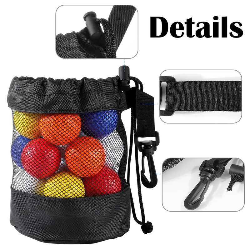 ZKFSIE Golf Ball Bags – 2 Pack Mesh Ball Pouch