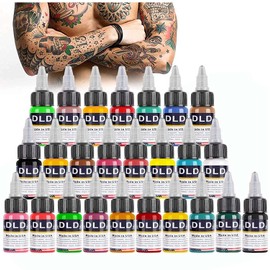 BAODELI Professional Ink Color Set 25 Colors 15 ml (1/2OZ) Vegan-Friendly Pigment Ink Supplies Ink for Tattoo Artist and Beginners Tattoo Supplies