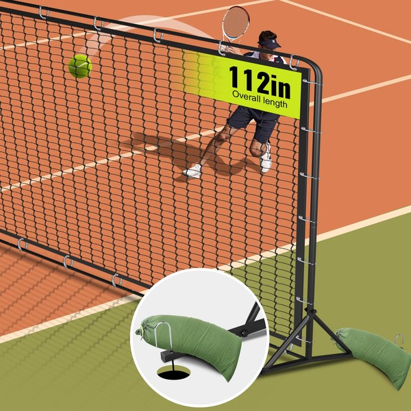 GenxQian 9.4ft x 7.4ft Tennis Rebounder Net, Multi-Sport Training Bounce