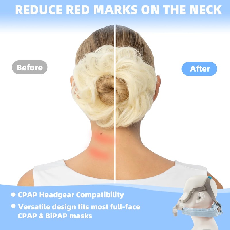 Silk CPAP Neck Pad for CPAP Headgear, Sky Blue CPAP