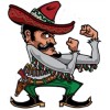 BIKERSTUFF.US FIGHTING MEXICAN MAN HELMET STICKER HARD HAT STICKER BUMPER