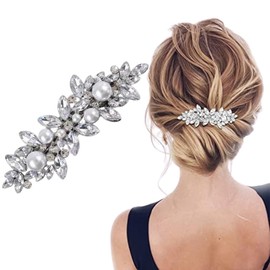 Crystal Pearl Hair Clips Sparkling Rhinestone Hair Clips Silver Crystal Hair Clips Bridal Headpiece Decoration Beads Wedding Hair Accessories