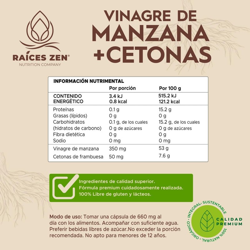 Vinagre de Manzana + Cetonas de Frambuesa | Super Premium