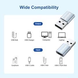 ANTOTE Adaptador USB C a USB(2 Piezas),Adaptador USB C,Compatible con computadoras portátiles, Fuentes de alimentación móviles, Cargadores y más Dispositivos con Puertos USB estándar
