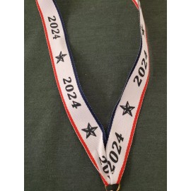 Class of 2025 Salutatorian medallion, medal, neck ribbon, & engraving, 3"