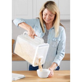 Buddeez B00253 Store 'n Pour Storage Dispenser 46 Cup-White/Clear, 2 Count