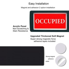 Vacant Occupied Office Sign, Occupied Sign for Bathroom Door, Privacy Sign for Home Restroom Conference Room, Occupied Vacant Sign for Restaurant Hotel Hospital, 7'' x 2'' - Black