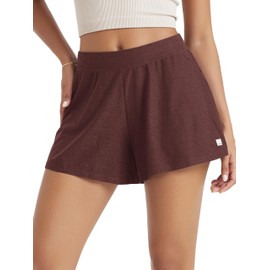 ODODOS Women's Lounge Shorts Ultra Soft Stratum Tech 3" Inseam Comfy Sleep Bottoms Moisture Wicking UPF 50+ Casual Shorts, Java Heather, Medium