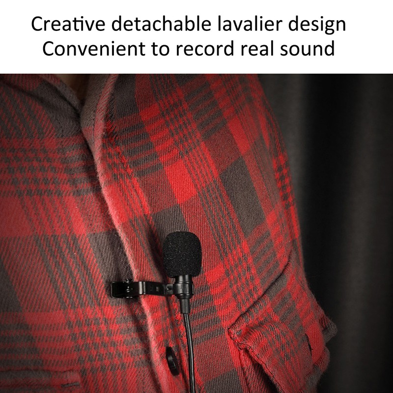 Lavalier Microphone Deep Noise Reduction Clip On Lapel Mic for