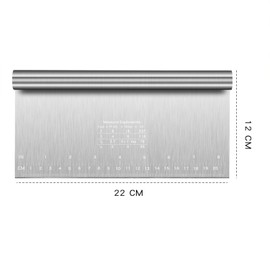 YUNYU 22cm Edelstahl-Bankschaber & Teigschneider - Hochleistungs-Brotschaber mit Messmarkierungen, professionelles Teigschaber-Werkzeug für Backen, Gebäck, Pizzateigzubereitung