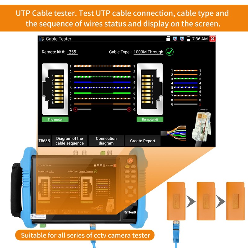 Rsrteng Network Cable Tester,2PCS Remote Kits NO.22 for RJ45,Cat5,Cat6, 5E,6E,Support