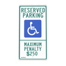 ADA Central Signs - North Carolina Handicap Parking Sign - Reserved - Aluminum 12' x 26' ADA Compliant