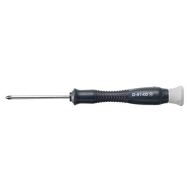 Hozan ESD Precision Screwdriver (+) No.00mm for environments requiring electrostatic discharge measures, with a shaft made of durable Chromium Vanadium Steel, D-91-00