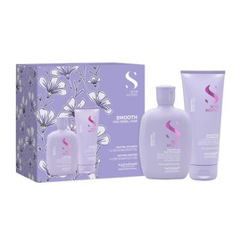 Semi di Lino Duo Set Smooth - Para cabello rebelde. Smoothing Low Shampoo 250 ml - Shampoo delicado alisador & Smoothing Conditioner 200 ml - Acondicionador alisador