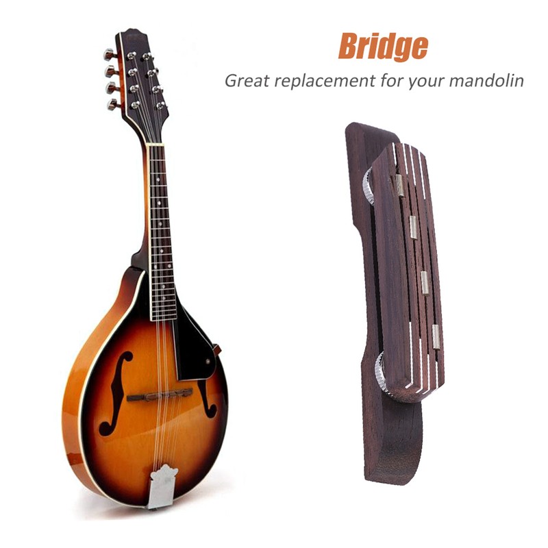Durable Wood Rosewood Adjustable Bridge Repair Part Accessory for Mandolin