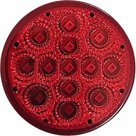 Amber/Red 2.5" Round Led Clearance Side Marker Lights Kit 13 LED Diodes Reflector Grommet Wire Pigtail Truck Utility Trailer RV UTV Tractor Flush Mount Waterproof 12V Sealed (6x Red (Only Light))