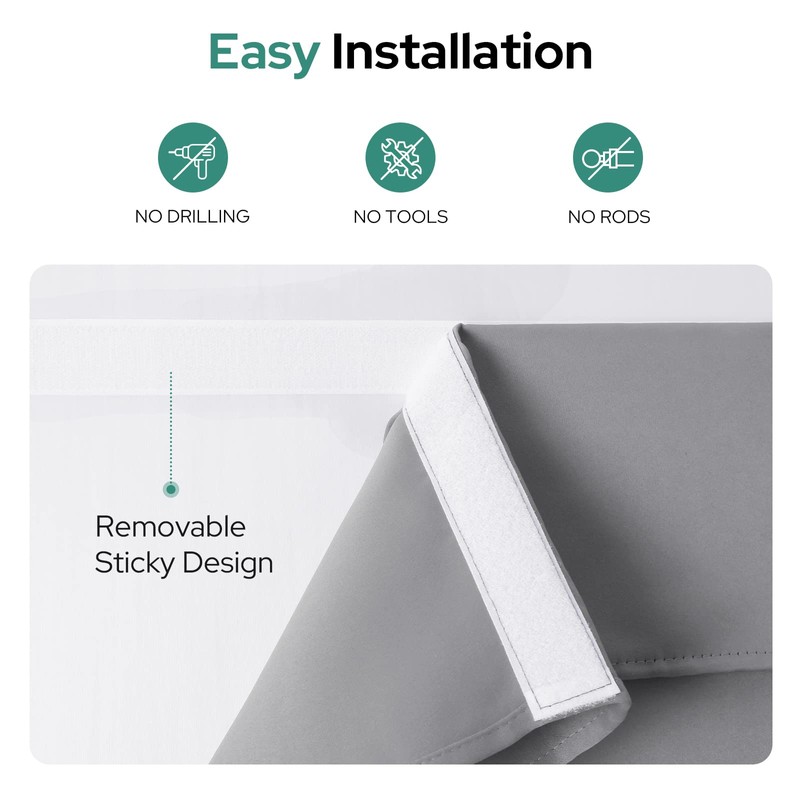 HOMEIDEAS Door Panel Curtain, Blackout, Light Grey, W10 X L38,