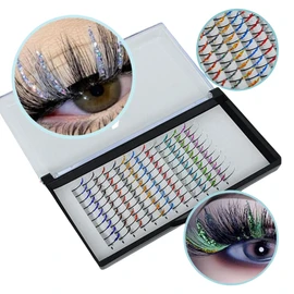 Extension Pestañas 1x1 Blister Glitter Alta calidad Purpurina Color Brillantes Aplicacion Extension Pestañas Postizas