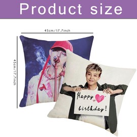 CHENGLI 2PCS GD Design Cushion Cover Linen GD Character Pillow Cover, GD Decorative Cushion Cover Pillow Cover Decorative Square Cushion Cover GD Sofa GD Cushion Pillow Case For Bedroom