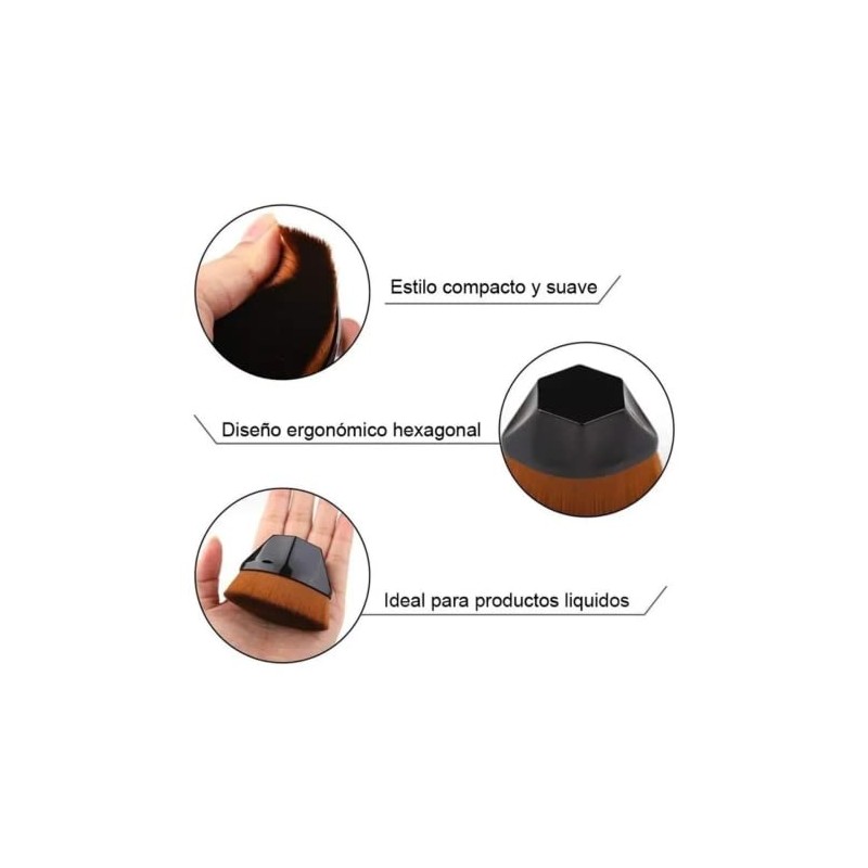 Brocha Plana Maquillaje Base Corrector Polvo Parte Superior Multifuncional Alta