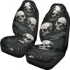 Rucaresri Horror Skeleton Print Car Front Seat Covers, Breathable Easy