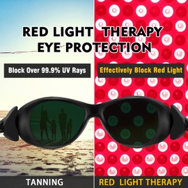 ULTREMA Red Light Therapy Glasses, Eyes Protection for Tanning Goggles, IPL Laser Safety Glasses 200-2000nm, Eye Protection for Red Light Therapy.