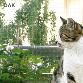 OAK Cat Net for Balcony and Window, Cat Protection Net with High-Strength Nylon, Balcony Net for Cats, No Drilling, Cat Net for Balcony (4 x 3 m/Transparent, 4 x 3 m/Transparent)