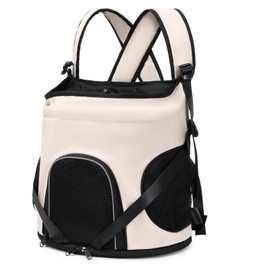 LORADI Lightweight Cat Backpack Carrier, Pet Backpack for Cat and Small Dog Less Than 15Ib (Beige)