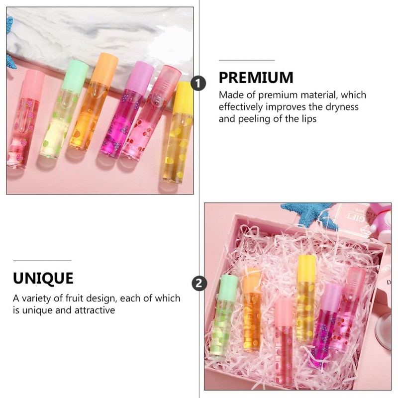 Brillo Labial Transparente Incoloro 12 Piezas Sabor Fruta – Wakauto