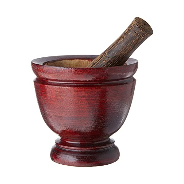 Thai Mortar Pestle Grinding Cookware Thai Food Menu Recipe Kitchen Tool Product of Thailand (5 inch)