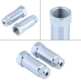 O2 Sensor Spacer Adapter,Universal Stainless Steel Straight O2 Oxygen Sensor Extension Spacer M181.5 Pack of 2